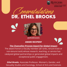 Ethel Brooks receives The Chancellor-Provost Award for Global Impact